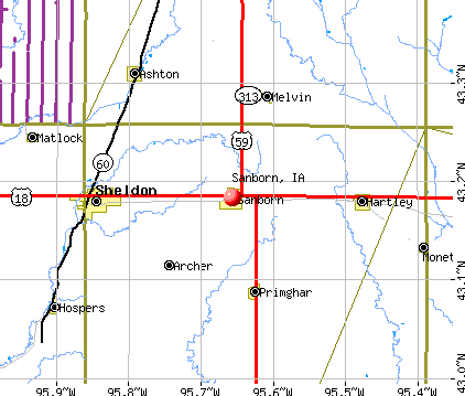 Sanborn, IA map