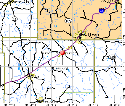 Bourbon, MO map
