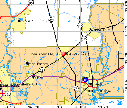Mauriceville, TX map