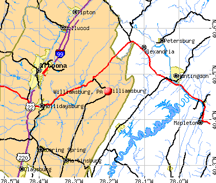 Williamsburg, PA map