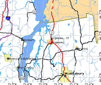 Vergennes, VT map