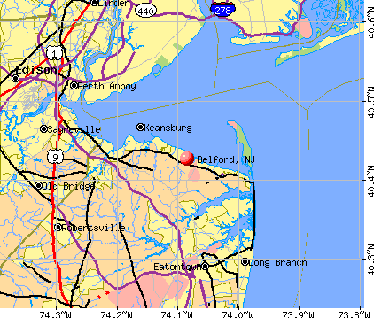 Belford, NJ map