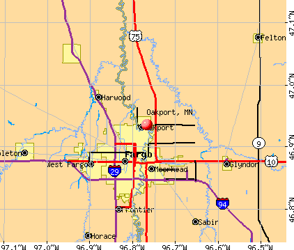 Oakport, MN map