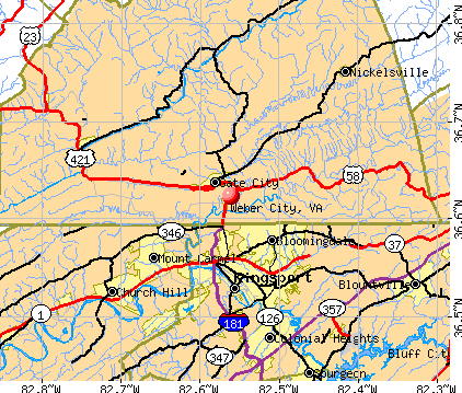 Weber City, VA map