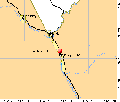 Dudleyville, AZ map