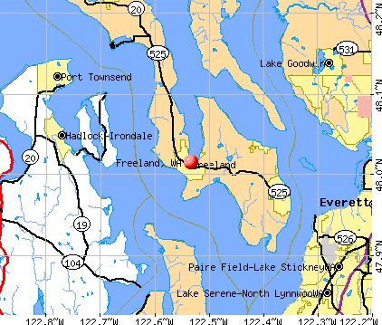 Freeland, WA map