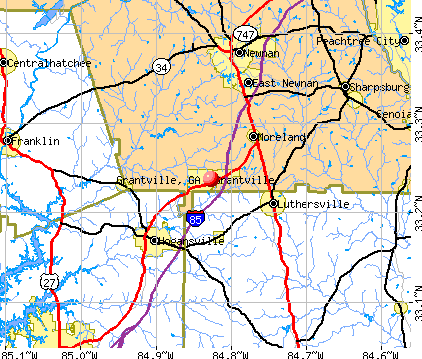 Grantville, GA map