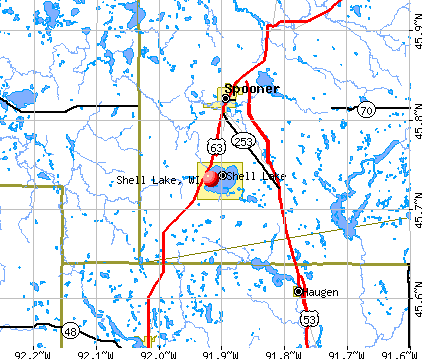 Shell Lake, WI map