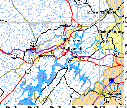 Midtown, TN map