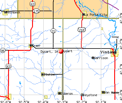 Dysart, IA map