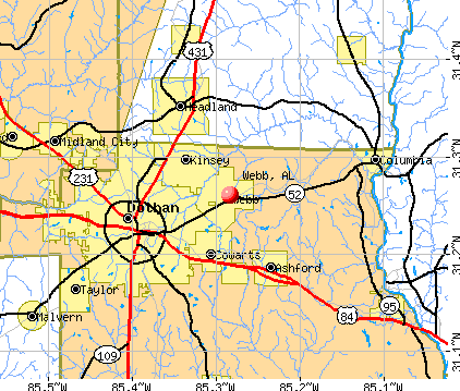 Webb, AL map