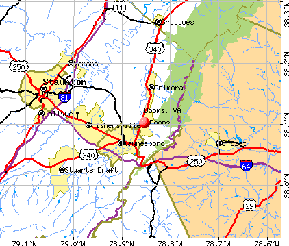 Dooms, VA map