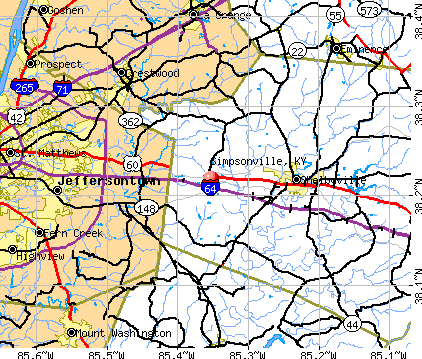 Simpsonville, KY map