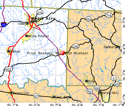 Pilot Mountain, NC map
