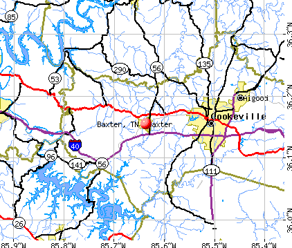 Baxter, TN map