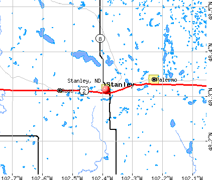 Stanley, ND map