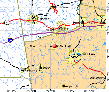 Mount Zion, GA map