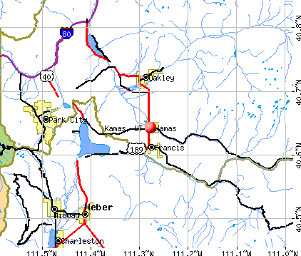 Kamas, UT map