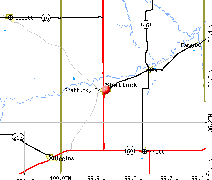 Shattuck, OK map
