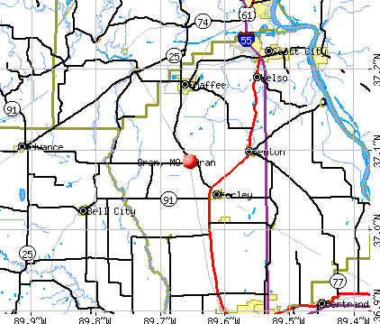 Oran, MO map