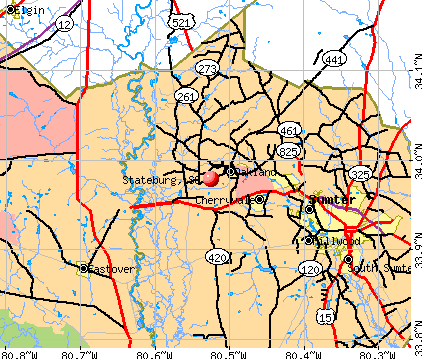 Stateburg, SC map