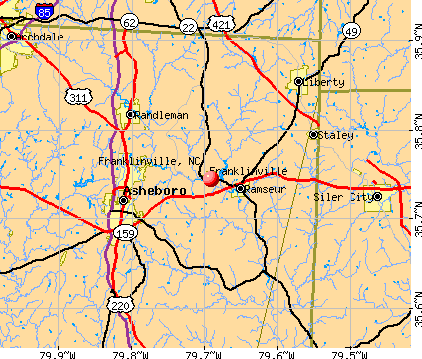 Franklinville, NC map