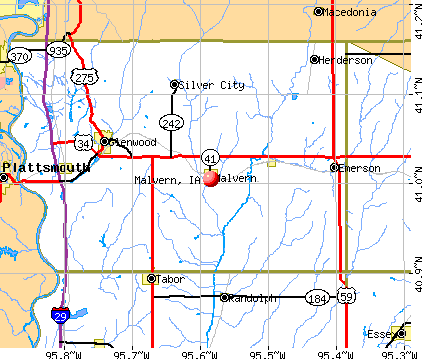 Malvern, IA map