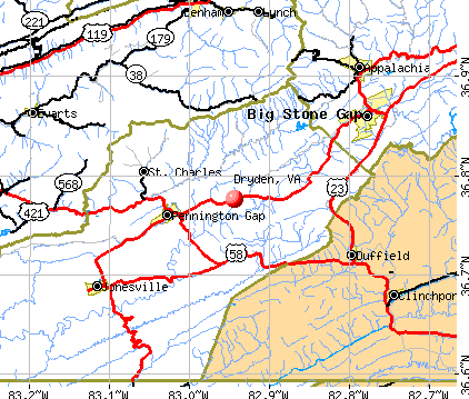 Dryden, VA map