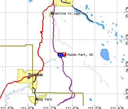 Munds Park, AZ map