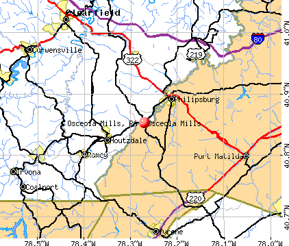 Osceola Mills, PA map