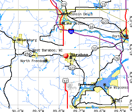 West Baraboo, WI map