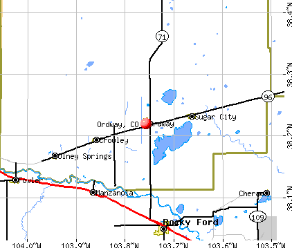 Ordway, CO map