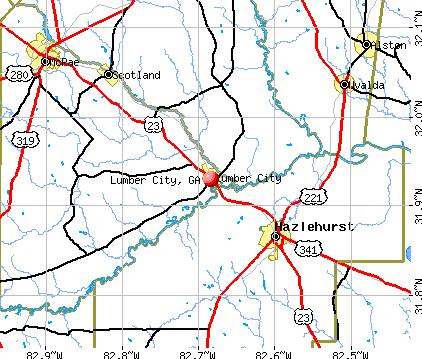 Lumber City, GA map