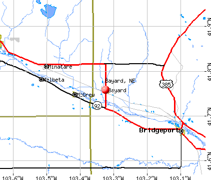 Bayard, NE map