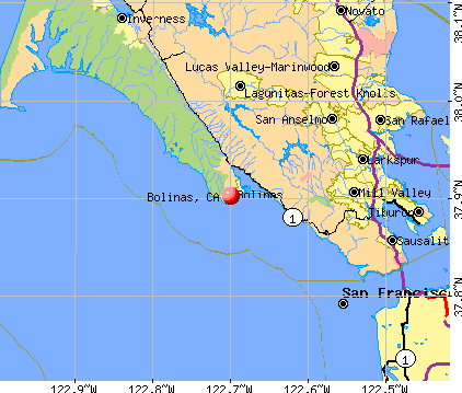Bolinas, CA map