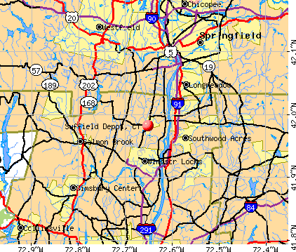 Suffield Depot, CT map