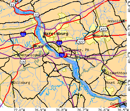Highspire, PA map