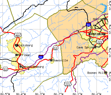 Elliston-Lafayette, VA map