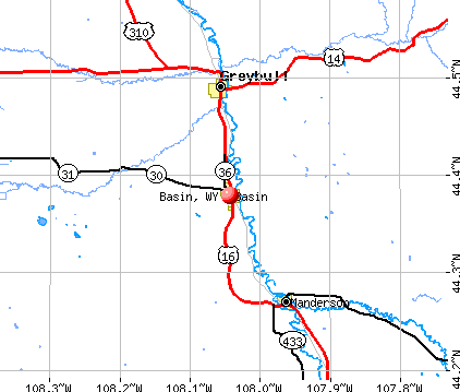 Basin, WY map