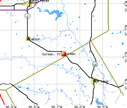 Gorman, TX map