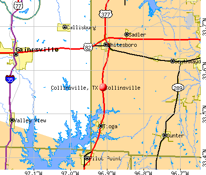 Collinsville, TX map