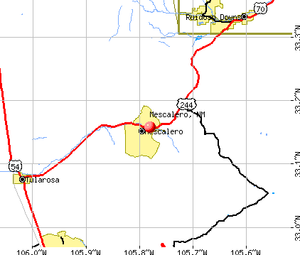 Mescalero, NM map