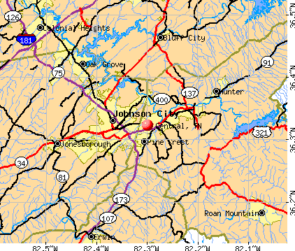 Central, TN map