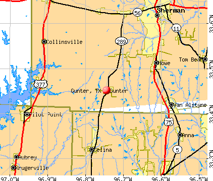 Gunter, TX map