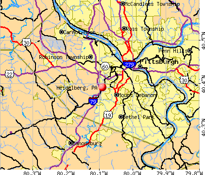 Heidelberg, PA map