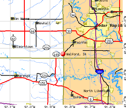 Walford, IA map
