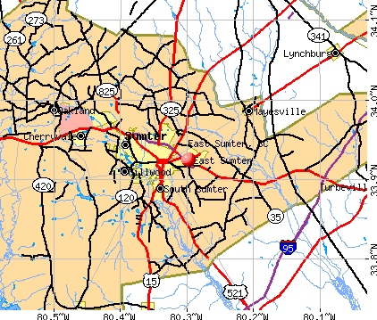 East Sumter, SC map