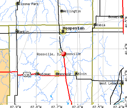 Rossville, IL map