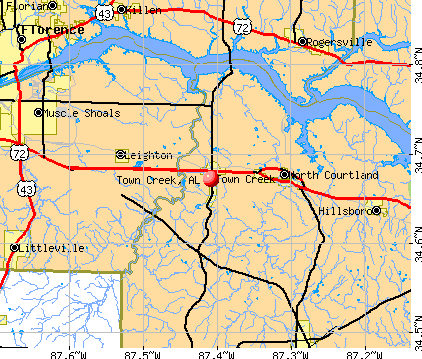 Town Creek, AL map