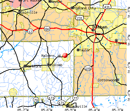 Malvern, AL map